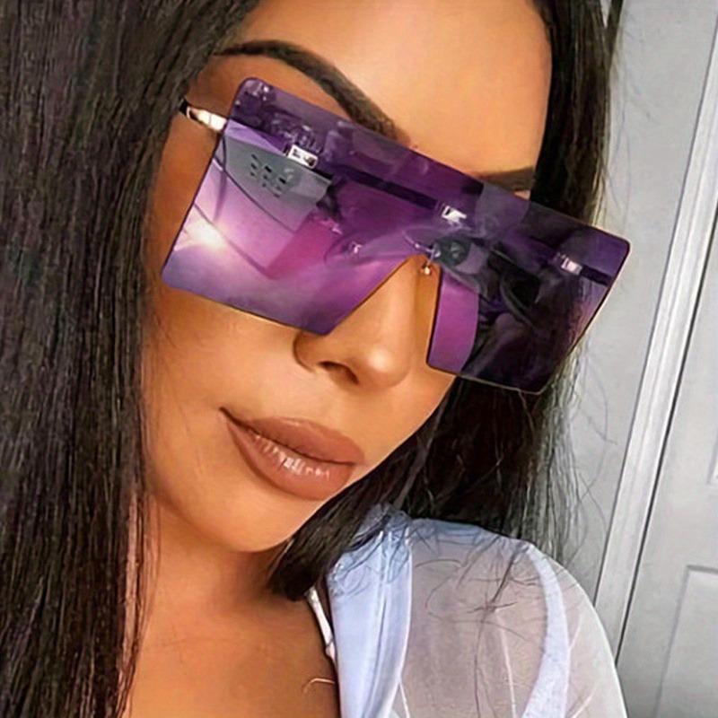 Male and Female Oversized Frameless Square Ocean Lenses - Fashionable Decorative Accessories Street Pography Props