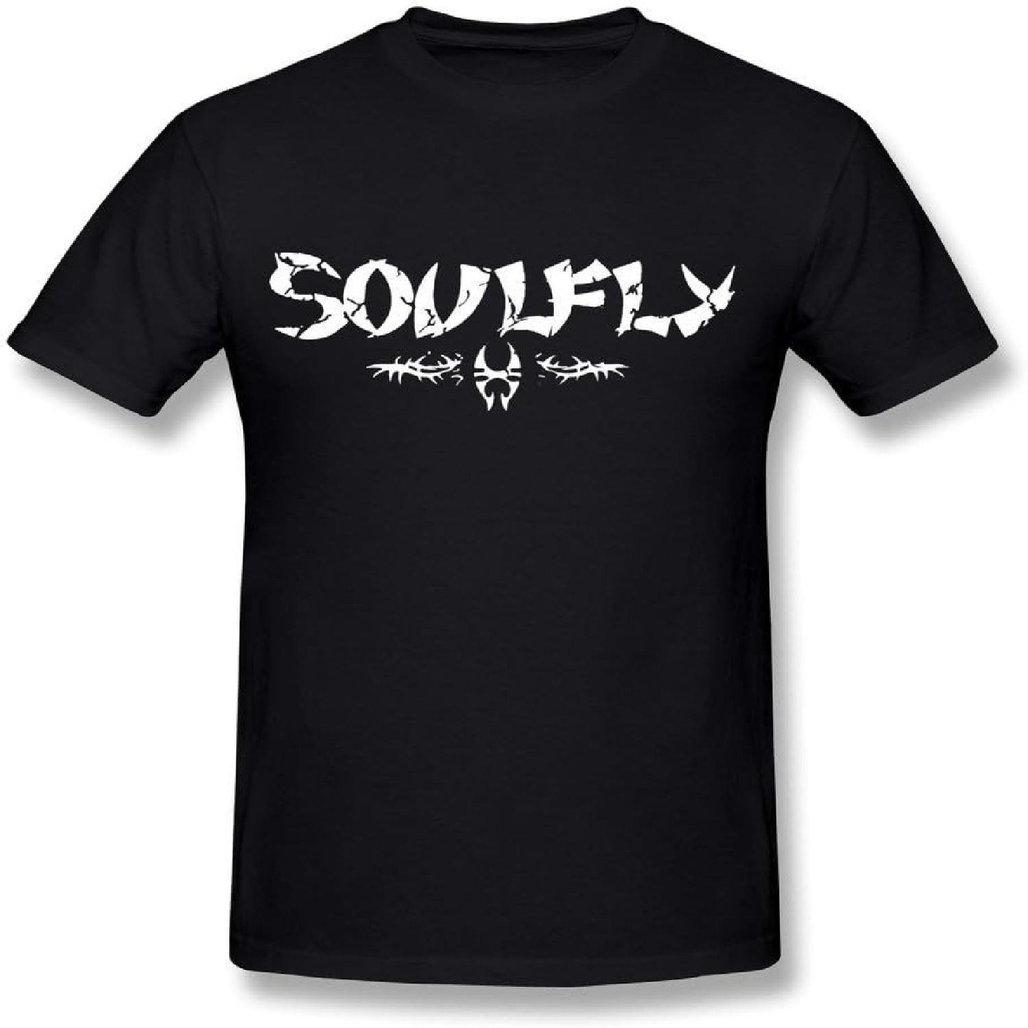 Мужская футболка Hsuail с логотипом группы Soulfly, черная, американский размер S S чёрный