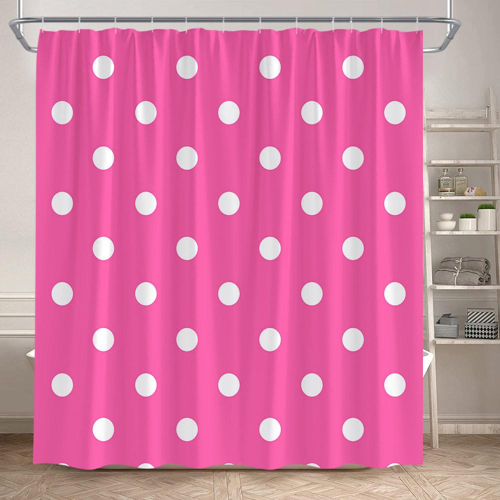 Moderne Geometrische Duschvorhänge Weiß Gepunktet Schwarz Badevorhang Minimalistisches Muster Polyesterstoff Badezimmerdekor Mit Haken