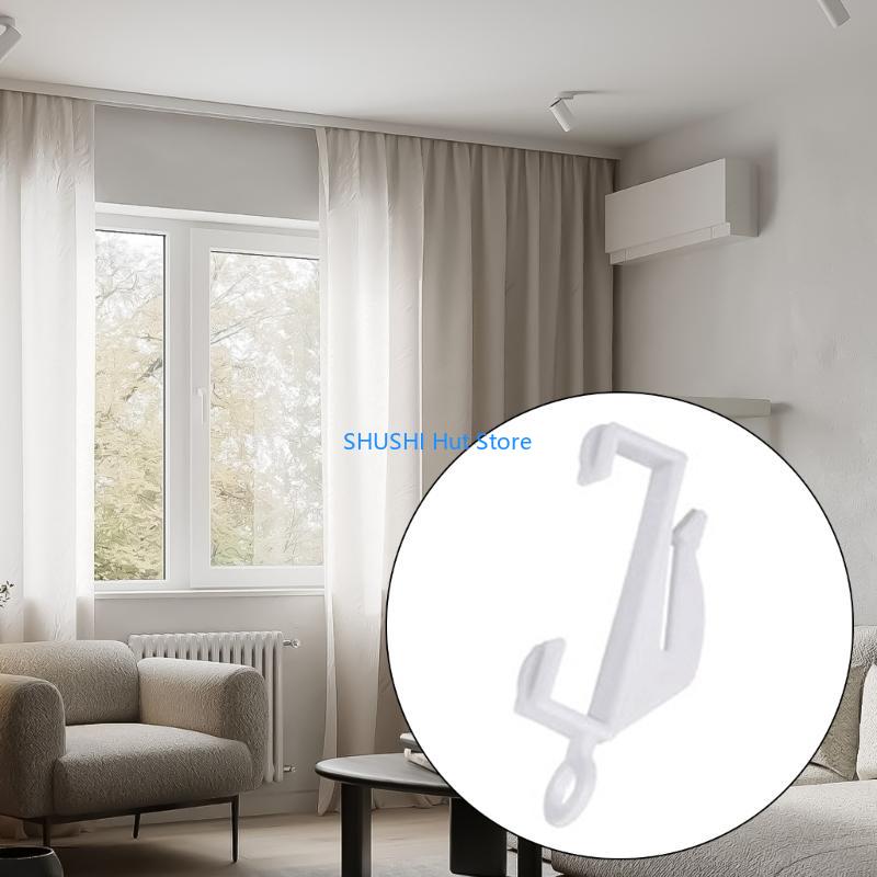 Set of 100 Smooth Operating Curtain Side Rails Pulleys for Easy Installation Curtain Track Rollers Gliders Hooks Set D57B