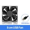 5V USB PC Case Exhaust Fan 8/12/14cm Hydraulic Bearing With Protective Net & Screws For Router TV Set‑top Box Cabinet Cooling