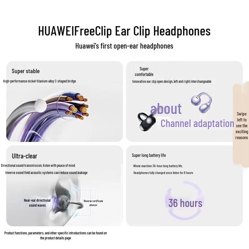 Huawei FreeClip Open-Ear Wireless Bluetooth Earbuds