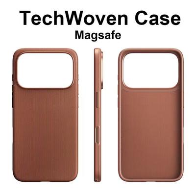 iPhone 17 Pro Max 16 Pro için TechWoven Magsafe Kılıf Kablosuz Şarj Kapağı MagSafe Manyetik Örgü Dokulu TechWoven Kılıf