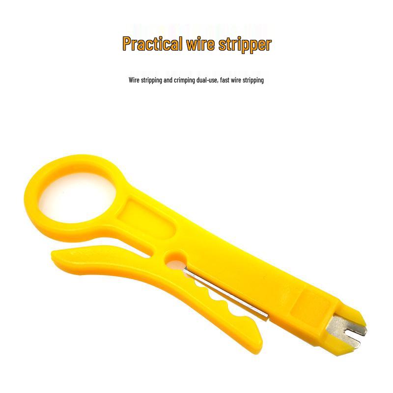 Small Wire Stripper & Crimping Tool - Yellow Knife for Network Cables Single Yellow Wire Stripper