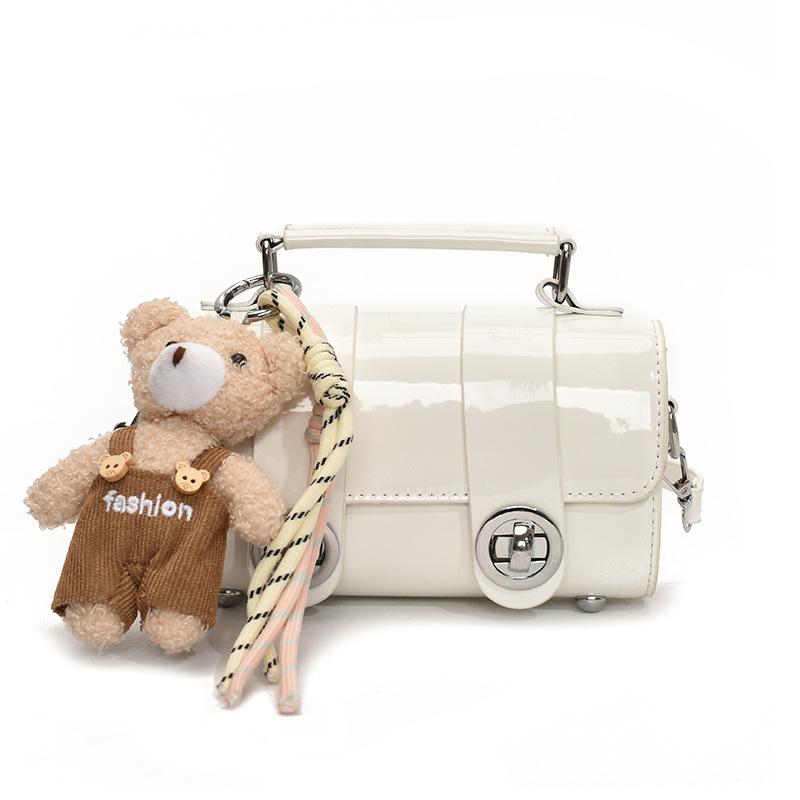 

High-end fashion handbag 2025 new foreign style light luxury shiny shoulder bag trendy casual versatile crossbody bag no pendant білий