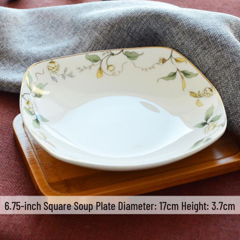 7-Inch Round Bone China Porcelain Plate - Chinese Style Tableware