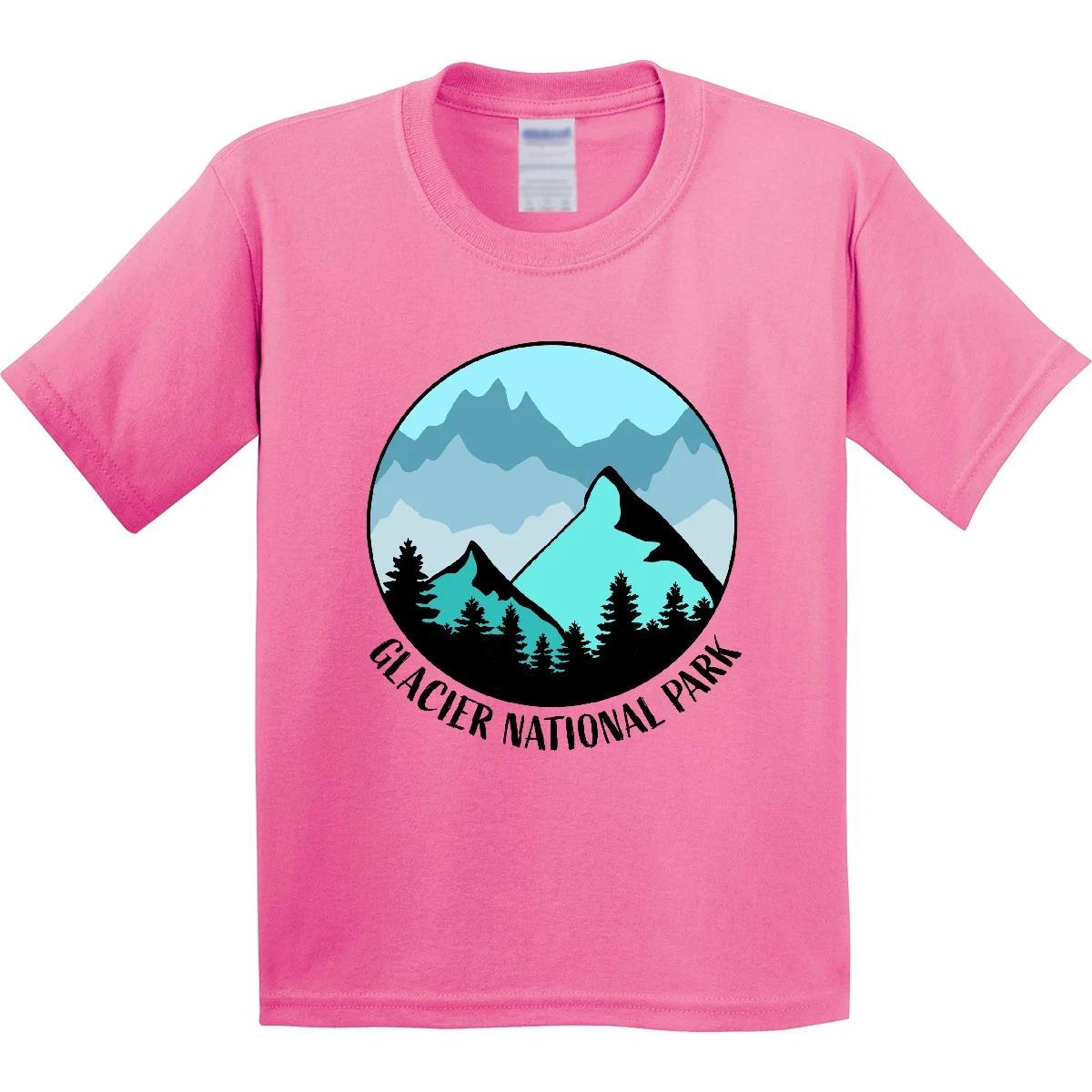 Inktastic Glacier National Park Montana Mountains Youth kids boys T-Shirt State Home Trees 120