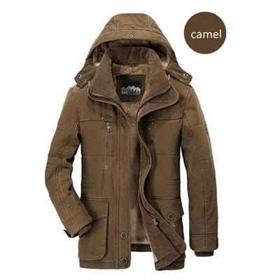 Winter Jacket Men's Fashion Warm Thick Windbreaker Fleece Cotton Parkas Military Overcoat Clothing
