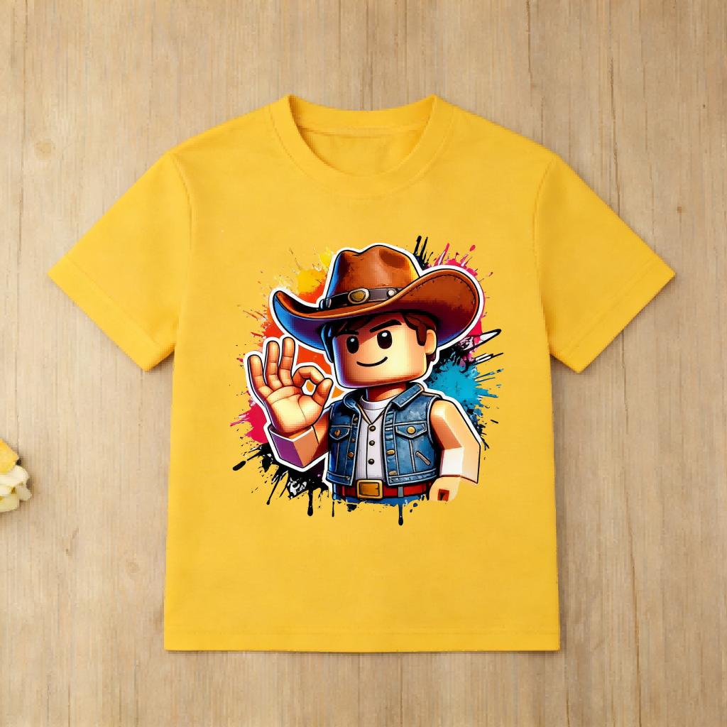 New Roblox Gaming Kids T Shirt Boys Girls Cool Cartoon Graphic Print Short Sleeve Cotton Tops Childrens Casual Wear