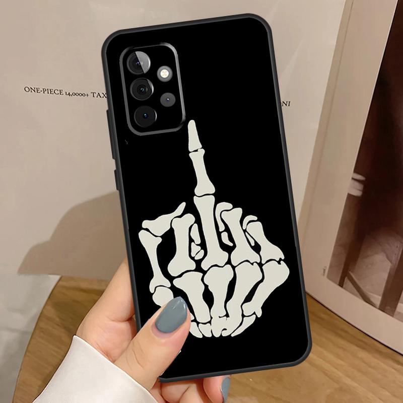 Skeleton Middle Finger Case For Samsung Galaxy A56 A36 A16 A06 A13 A33 A53 A52 A32 A12 A54 A34 A14 A35 A55 A17 A15