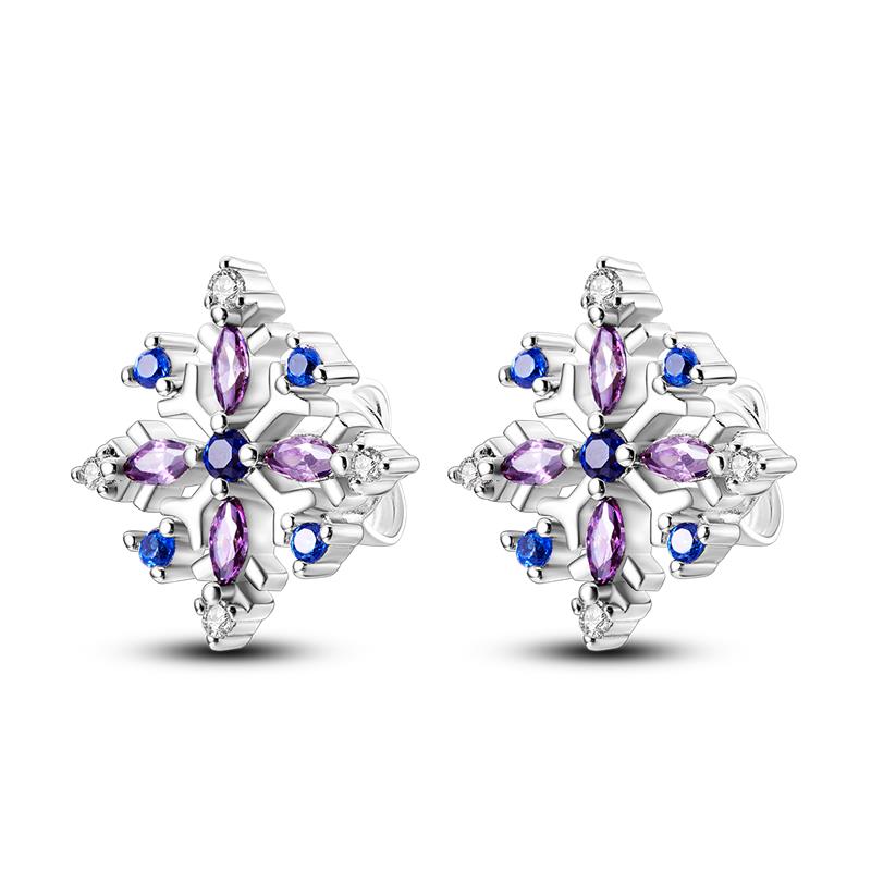 Cute Unicorn Stud Earrings Silver Plated for Little Girl Crystal Cat Mouse Elephant Heart Star Earring Gift Jewelry