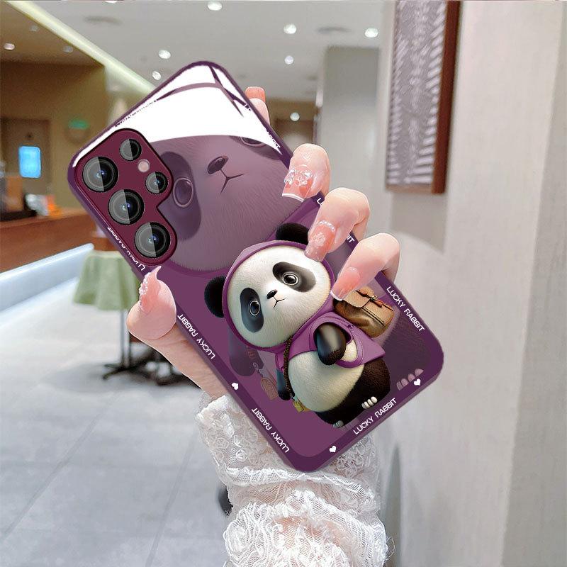 Panda Suitable for Samsung S24ULTRA Mobile Phone Case New A53 Skin-friendly Glass S22 Creative S23 All Inclusive A14