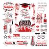 Graduation Party Photo Booth Props Set for Class of 2026 with Glasses Hats Signs and Decorative Accessories for Graduation Events
