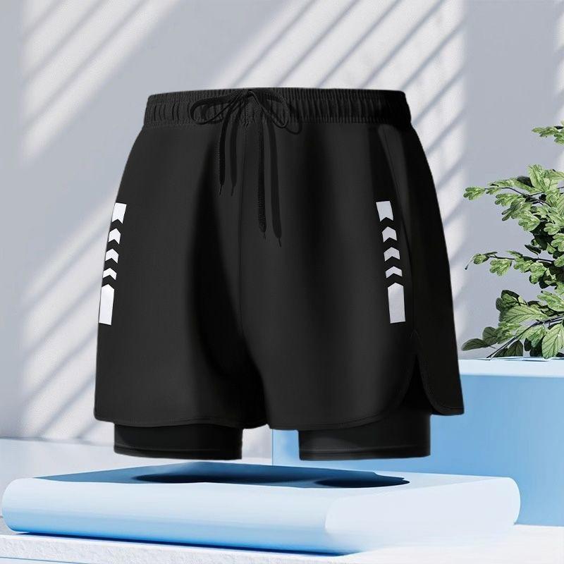 Men's Swim Trunks Quick Dry Loose Fit Double Layer Sports Shorts for Swimming Running