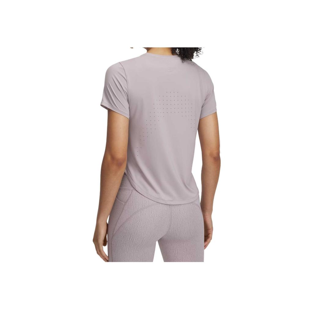 Under Armour Launch Elite Comfortable Quick-Dry Stylish Simple Short Sleeve Regular T-Shirt Women Tops Light-Purple 1389564-009