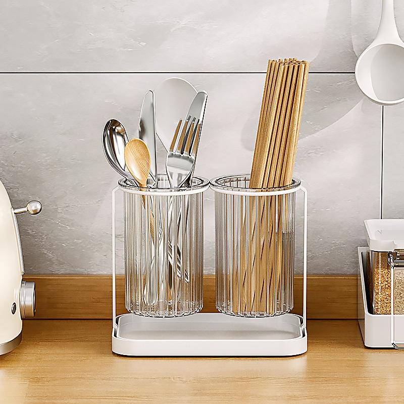 Cutlery Holder Kitchen Countertop Drain Utensil Organizer Chopsticks, Knives, Forks, Spatulas, and Spoons Holder