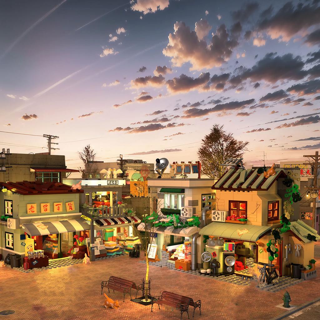 Creative China City Street View Small Block Grocery Store Bookstore Breakfast Electrical Repair Shop Construction Blocks Figures Toys
