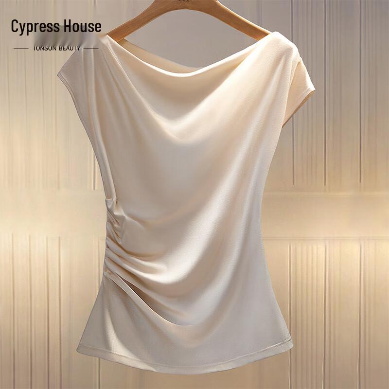 Women s Elegant Pleated Sleeveless T-Shirt XXL
