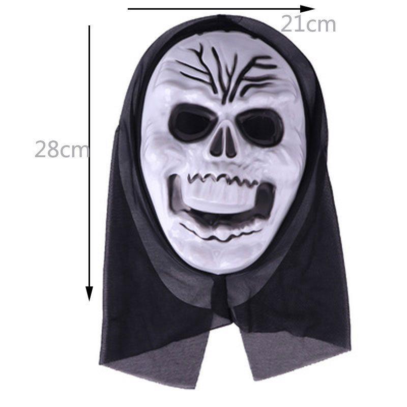 Pullover Ghost Skull Halloween Prank Mask - Shock & Scream Masquerade Face