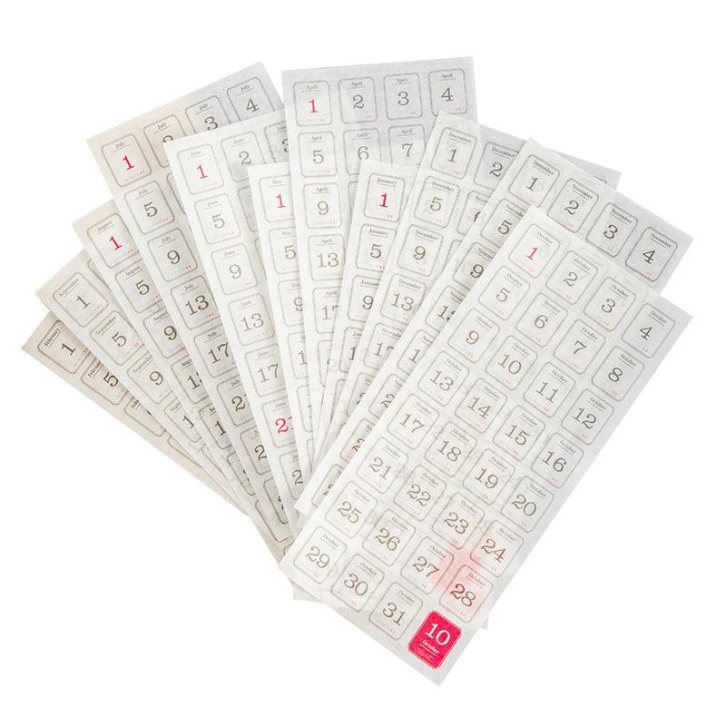 Minimalist 365-Day Calendar Stickers: Year-Round Planner Numbers for Diary Decoration