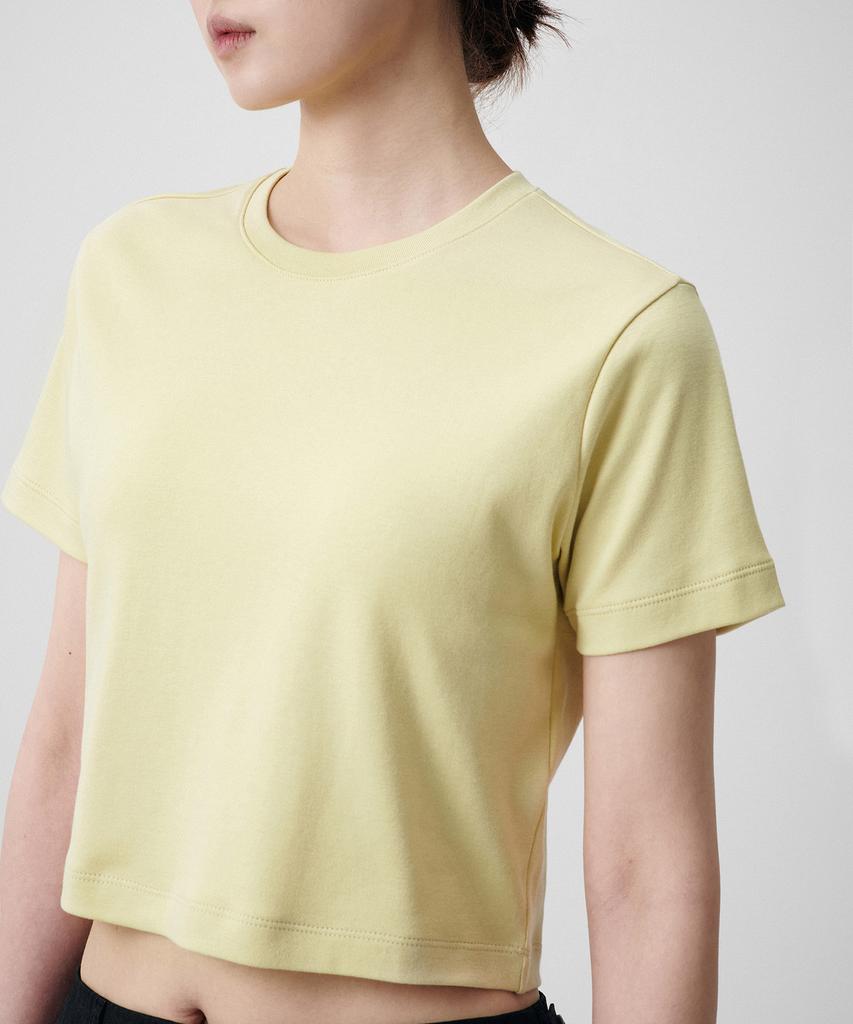 MUSINSA STANDARD WOMAN Women'S Crew Neck Crop T-Shirt [Light Yellow]