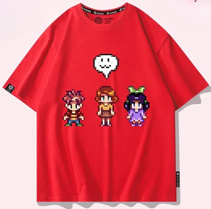 Stardew Valley ar īsām piedurknēm T-krekls vīriešiem 2025 jauns vasaras pikseļu stila pusaudžu apģērbs