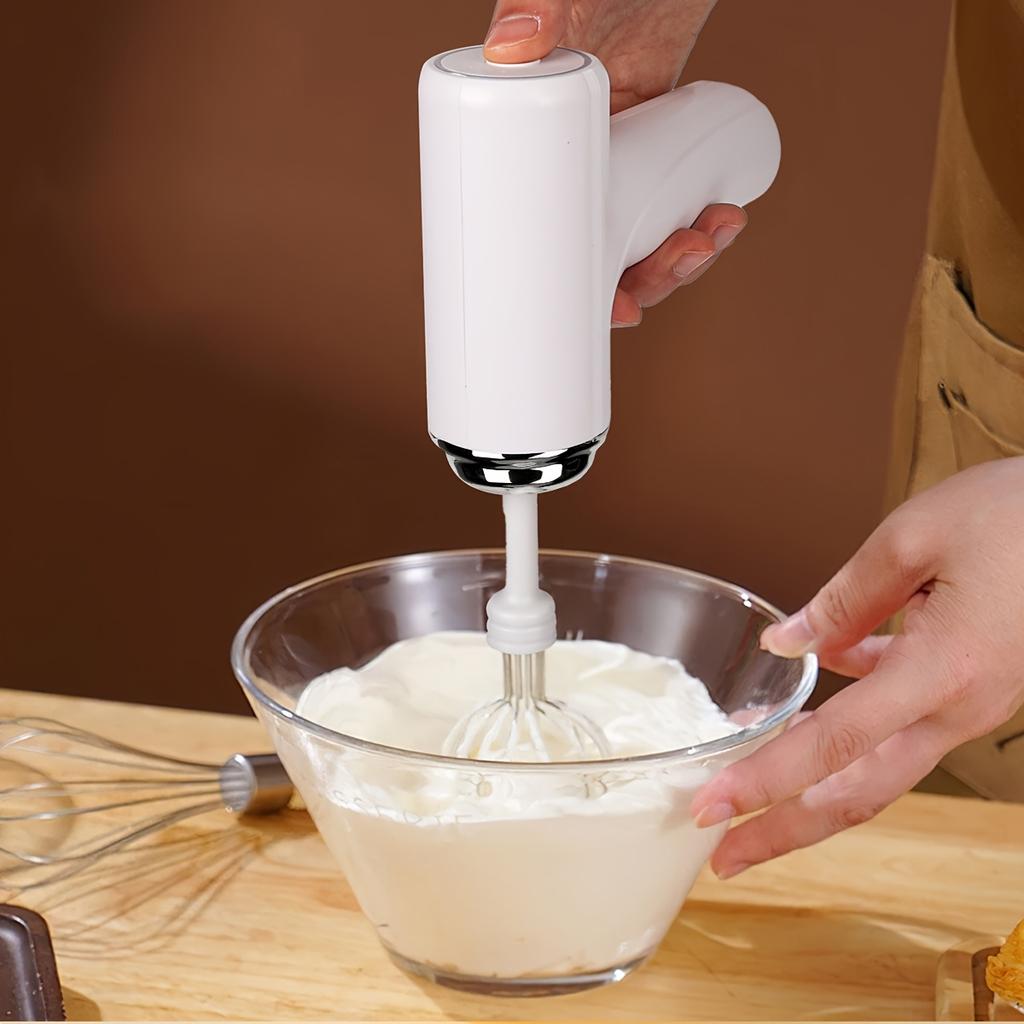 1pc Handheld Electric Eggbeater & Whisk - USB Rechargeable, Cordless, Portable, Lightweight, Easy-to-Use Hand Mixer for Baking Cakes, Cookies, Muffins