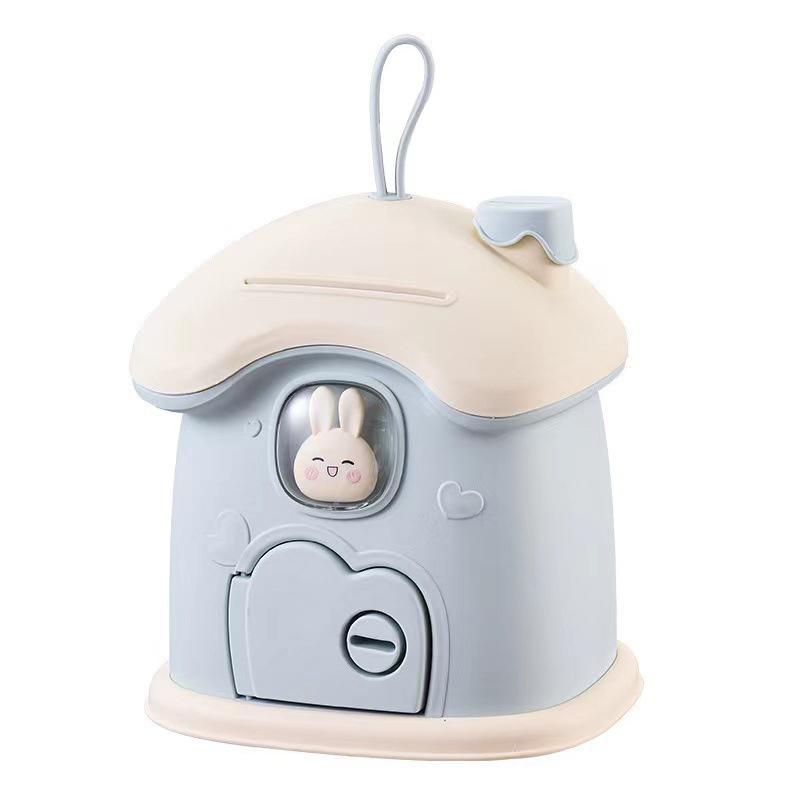 1 Set Children House Coin Holder Piggy Banks Safe Box Bunny Piggy Bank Mysterious Box Room Decor Cash Savings Bills Moneybox
