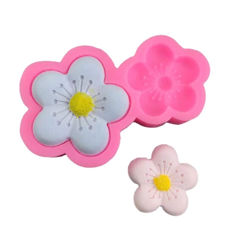 DIY Silicone Molds 6 Cavities Cake Fondant Chocolate Baking Moulds Plum Shapes Perfect Gifts for Girls and Baking Lovers