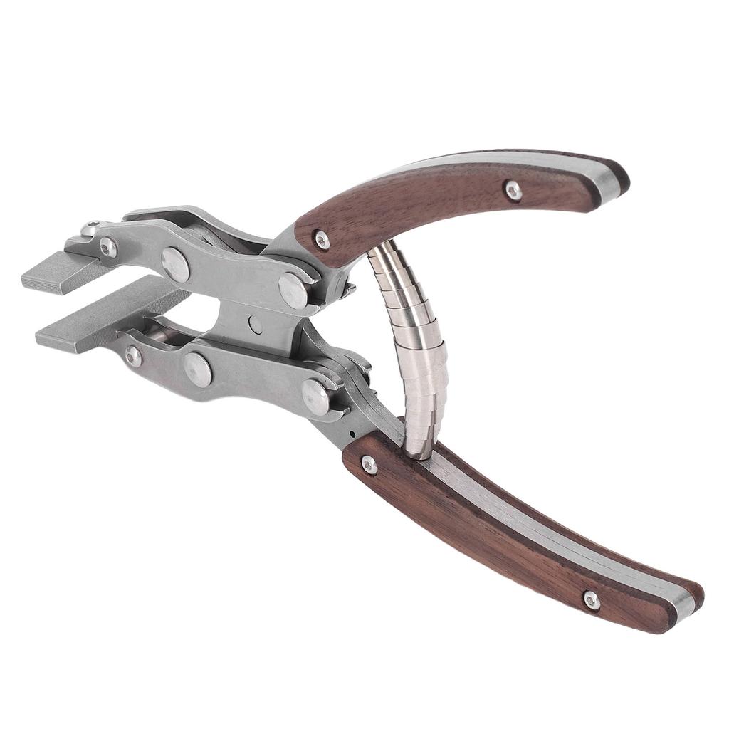Flat Pliers Wooden Handle Alloy Steel Mouth 38mm Jaw Width Portable Leather Press Pliers