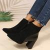Fashion Women's Boots 2025 Autumn New Suede Dress Women Short Boots Fashion Mid-Heel Women's Ankle Boots High Heels Zapatos De Mujer