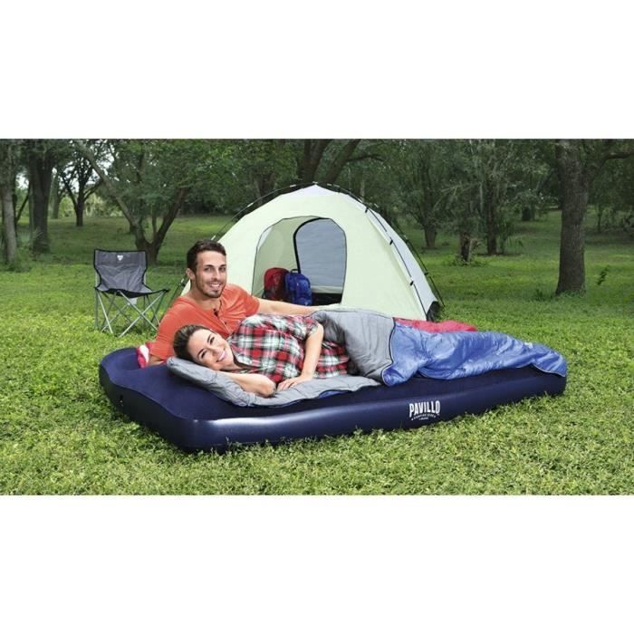 Matelas Gonflable Camping - BESTWAY - 67225 - 2 Places - 1,91m X 1,37m X 22cm - Avec Pompe À Pied Intégrée
