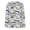 Women's Fashion Casual T-Shirt V-Neck Long Sleeve Geometric Patchwork Printed Top