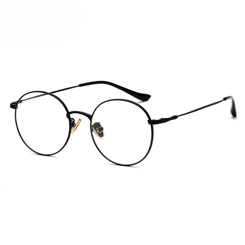Retro Runde Blaulichtfilternde Brille Metallrahmen Unisex Lesebrille Computerbrille Augenschutz