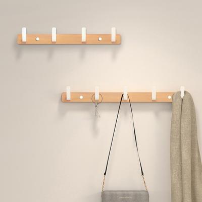 Holz Bademantelhaken Weiß Schwarz Kreativ 3 4 5 6 Reihen Wandhaken für Badezimmer Küche Zuhause Dekorative Mantel Handtuch Schlüsselhalter Aluminium