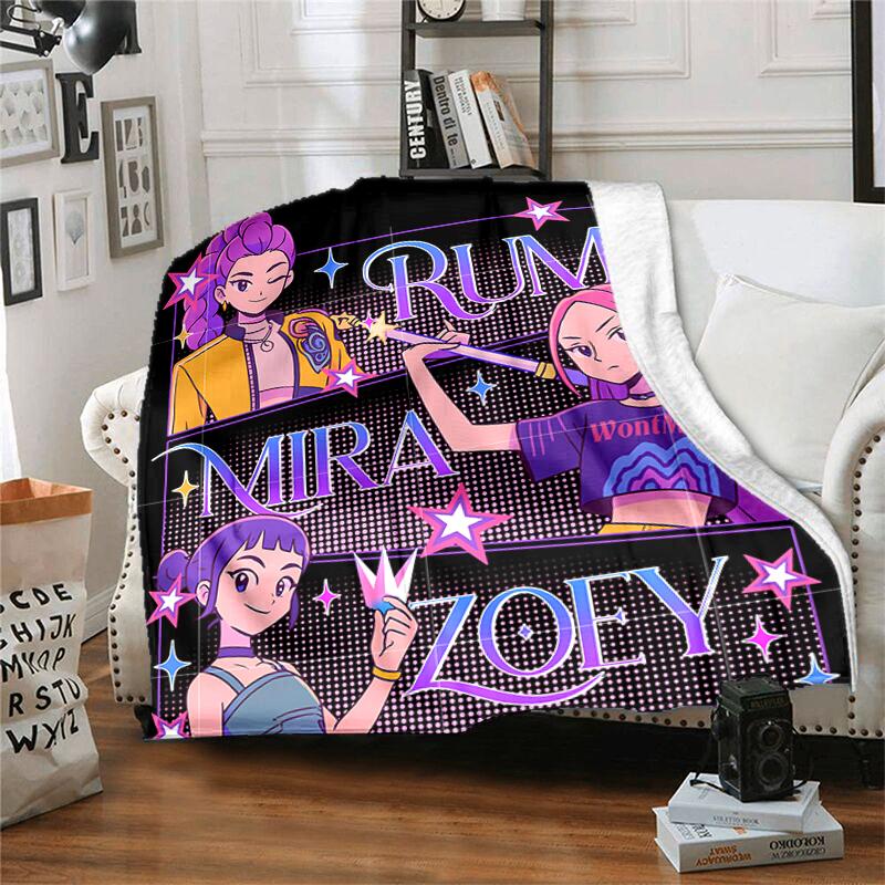 1pc Blanket Kpop Hunter5 Print Design, Lightweight Blanket for Sofa, Bed- Soft &Warm, Gift for All Seasons like Christmas, Halloween