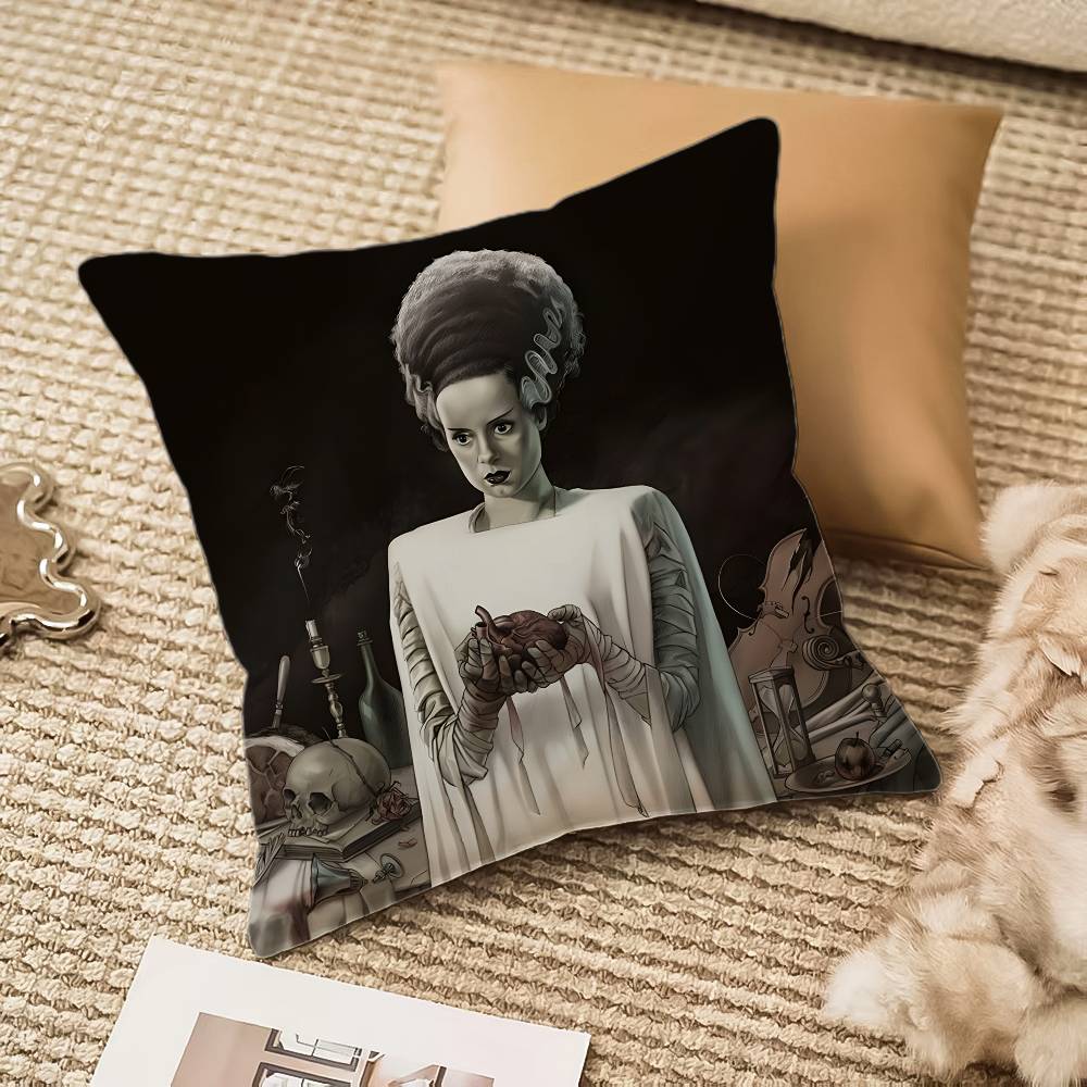 Horrible Braut von F-Frankenstein Kissenbezug Anti-Hausstaubmilben Kissenbezug Unsichtbarer Reißverschluss seidig plüsch Sofa