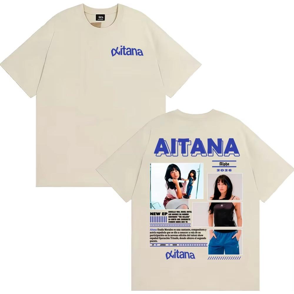 Aitana Cuarto Azul World Tour 2026 Graphic T-shirts Men Women Clothing Fashion Aesthetic T-shirts High Quality Oversized T Shirt