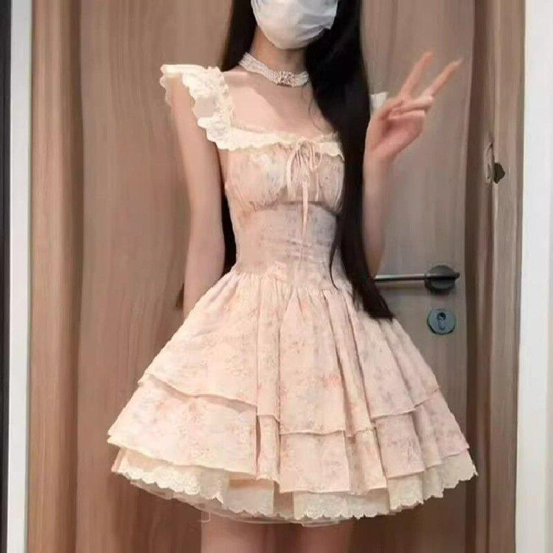 Sakura Floral Print Flutter Sleeve Summer Dress for Women