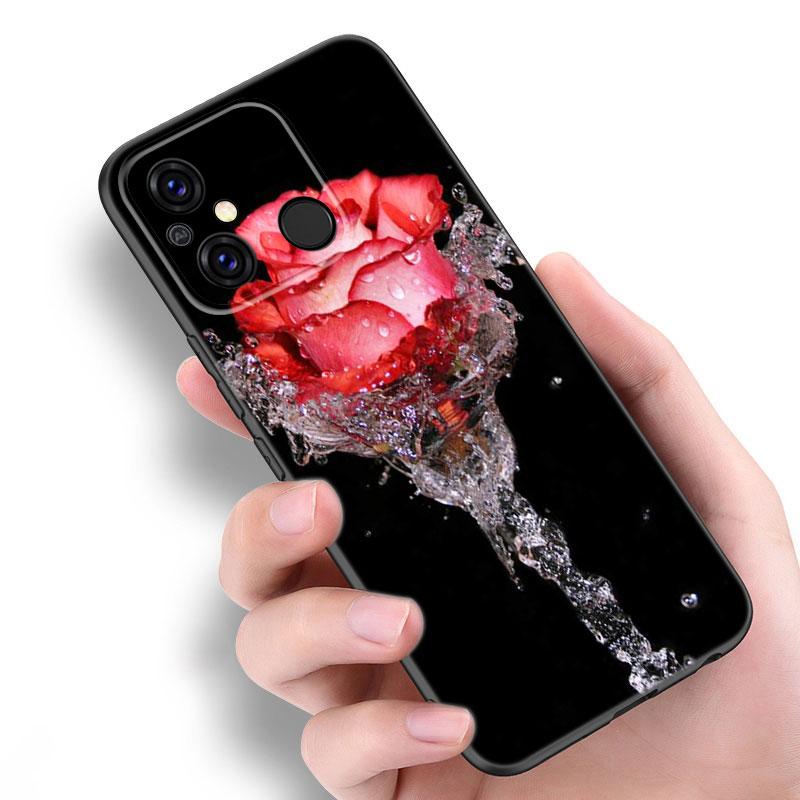 Bright Red Roses Flowers Black Case For Xiaomi Redmi 11 Prime 11A 12C 13C A1 A2 Plus A3 12 4G 10 13R 5G 9A 10A 9C 10C 9i 12R