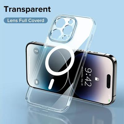 Magnetic Slim Thin Phone Case For iPhone 15 14 13 12 11 Pro Max 14 Plus   For Transparent Magsafe Wireless Charge Bumper Cover