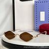 Luxury designer half-frame retro sunglasses, prismatic sunglasses, men's and women's European and American trend retro glasses S