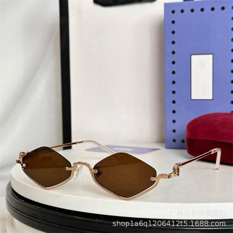 Luxury designer half-frame retro sunglasses, prismatic sunglasses, men's and women's European and American trend retro glasses S
