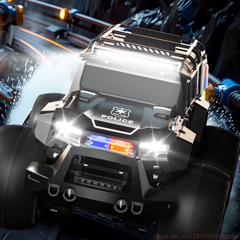 Amphibious 4wd Rc Police Car Waterproof Off Road Crawler With Led Lights Music Sirens Kids Toy Land Water Remote Control Vehicle