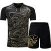 Unisex Schnelltrocknendes Drachenmuster Tischtennis-Uniformset - Sommer Kurzarm Sporttrikot für Training & Wettkampf