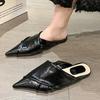 Women Pointed Toe Slippers Summer Flats Mules Shoes Dress Elegant Woman Sandals 2025 New Trend Designer Casual Zapatos De Mujer