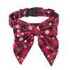 Christmas Dog Collar with Bow Adjustable Cotton Red Plaid Bowtie Dog Christmas Collars for Large Dogs Pets
