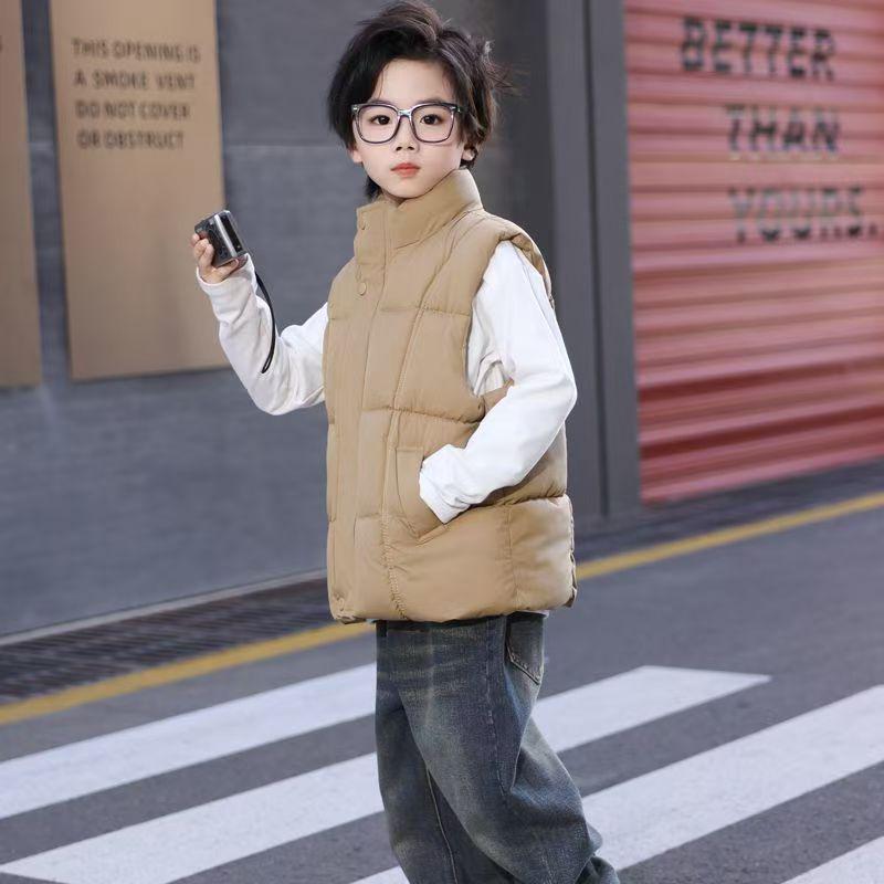 Kids' Winter Stand Collar Cotton Vest - Boys & Girls Outerwear