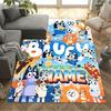 Soccer Fun Bluey Customize Your Name Floor Mat Design for Dining Room Decorate room Kitchen Study room Anti-slip Rug Anime Office Decor Spiritual Gift