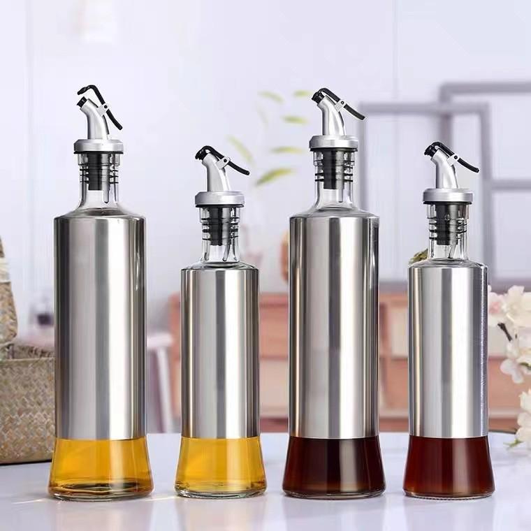 

Leak-Proof Glass Oil and Vinegar Dispenser Bottle with No-Drip Seal 200ml